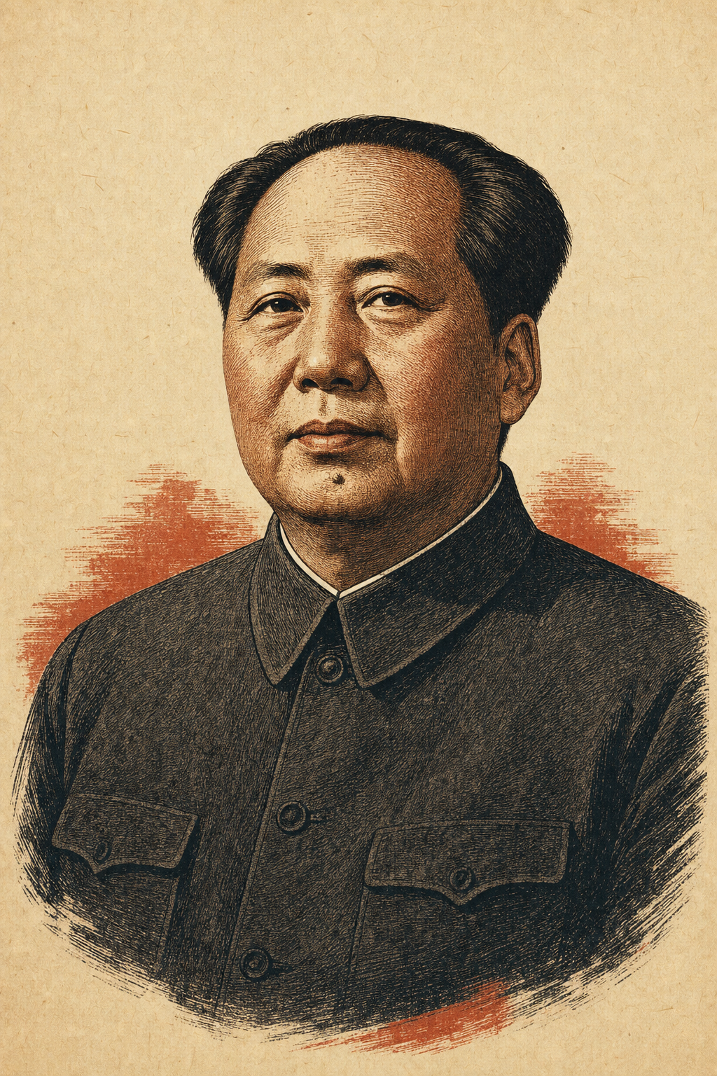 毛泽东木刻风格肖像